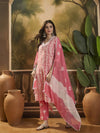 Floral Printed V Neck Straight Kurta Trouser With Dupatta
