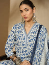 Floral Printed V Neck Straight Kurta Trouser With Dupatta