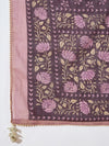 Iris Glow Purple Printed Cotton Kurta Sharara Set with Dupatta