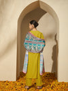 Embroidered Three Quarter Sleeves Kurta Trouser & Dupatta