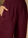 Wine Allure Maroon Embroidered Kurta with Trouser & Dupatta