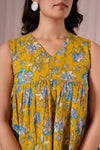 Mustard Floral Sleeveless Top