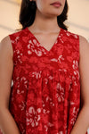Red Floral Sleeveless Top