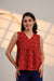 Red Floral Print Sleeveless Top