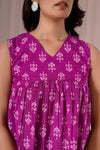 Magenta Ethnic Print Sleeveless Top