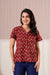 Maroon Floral Printed Short Sleeve Top