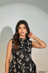 Black Floral Sleeveless Top