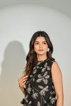 Black Floral Sleeveless Top