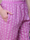 Purple Cotton Printed Anarkali Kurta Pant with Dupatta Set Ethnic Wear for Women