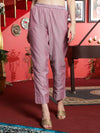 Lavender WhisperSilk Blend Kurta Pant with Dupatta Set