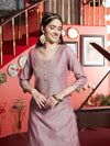 Lavender WhisperSilk Blend Kurta Pant with Dupatta Set