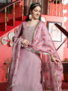 Lavender WhisperSilk Blend Kurta Pant with Dupatta Set