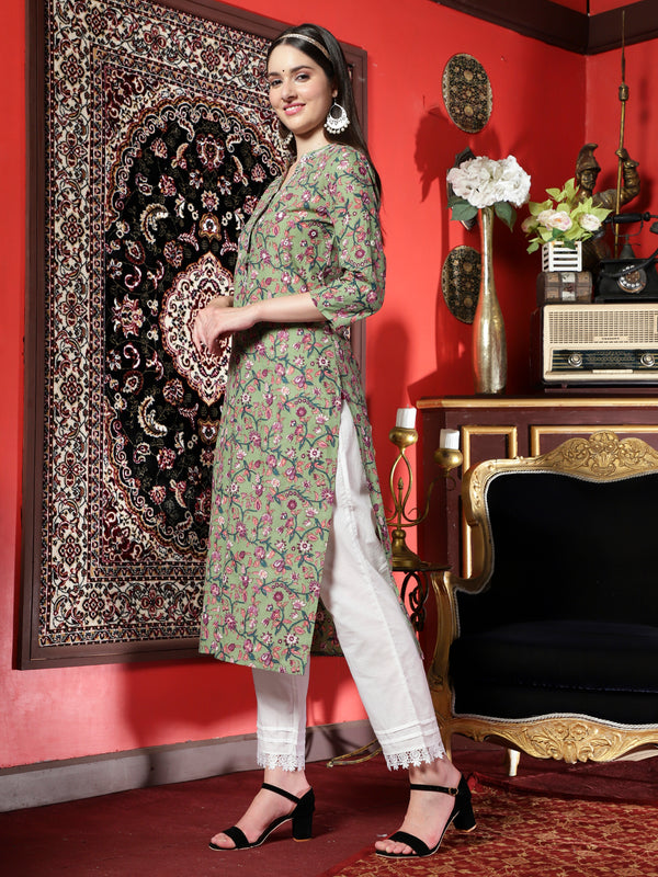 Fern Whisper Printed Cotton Kurta