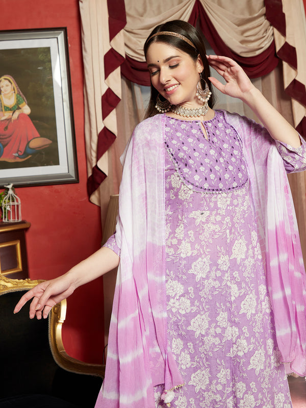 Petal SymphonyFloral Printed Kurta Pant Dupatta Set