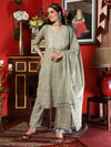 Ivory Dune Cotton Printed Kurta Pant Dupatta Set