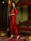 Ethnic Motif Embroidered Straight Zari Kurta & Trouser With Dupatta
