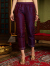 Majestic Mauve Silk Blend Kurta Pant With Dupatta Set