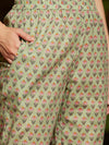 Sage SymphonyGreen Cotton Printed Kurta Pant Dupatta Set