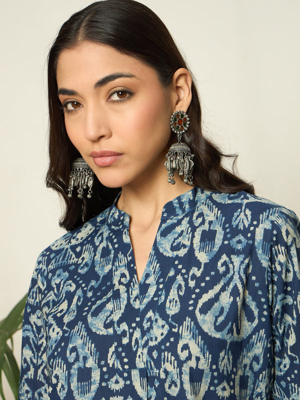 Ishya Blue Pure Cotton Co-ord Set with Top & Trousers