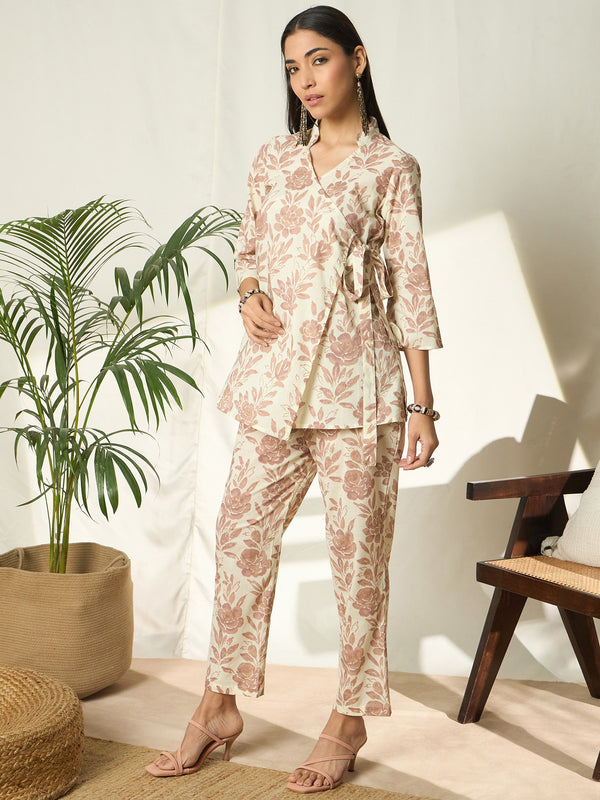 Naira Meadow Floral Printed Tunic & Trouser Co-Ord Set