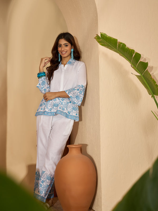 Ruhani Indigo Block Printed Co-Ord Set