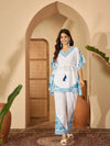 Aara – Pure Cotton V-Neck Kaftan & Trousers Co-Ord Set - BANDIA
