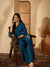 Ruhani Azure – Embroidered V-Neck Tunic with Trouser Co-Ord Set