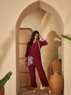 Ishara – Embroidered Tunic & Trouser Co-Ord Set with V-Neck Design