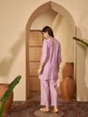 Aarza Embroidered V-Neck Tunic with Trouser Co-ord Set - BANDIA
