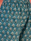 Crystal Wave Turquoise Pure Cotton Printed Kurta Sharara Set with Dupatta