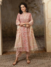 Amaira Floral Printed Straight Pure Cotton Kurta Set with Trousers & Dupatta - BANDIA