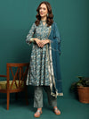 Marine Whisper Printed Cotton Kurta Set
