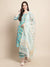 Aqua Bloom Floral Printed Kurta Pant Dupatta Set