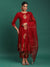 Scarlet Majesty Embroidered 3-Piece Kurta Trouser & Dupatta Set