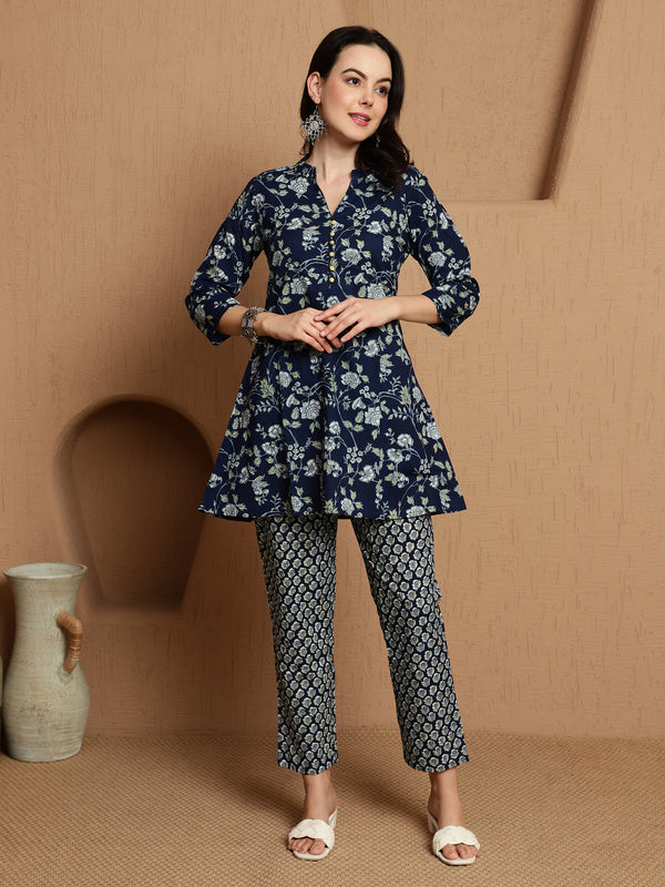 Evening Mist Cotton Shirt With Trouser Co-Ord Set