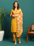 Sun Drape Printed & Embroidered Straight Kurta With Trouser & Dupatta Set