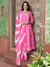 Blush Bandhej Pink Bandhani Printed Anarkali Kurta Pant with Dupatta Set Ethnic Wear for Women