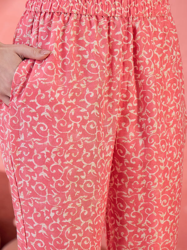 Embroidered Kurta & Trousers With Dupatta Kurta Set