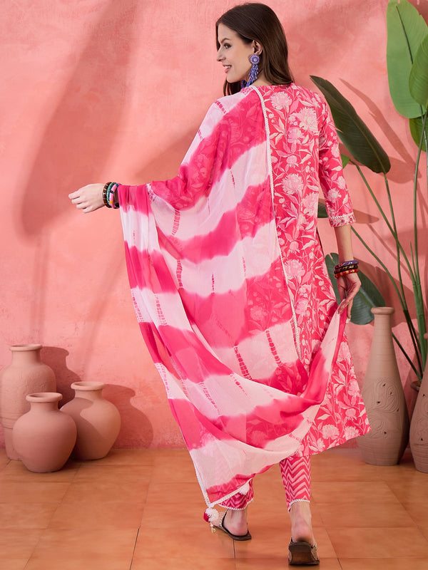 Ruby Aura Embroidered Maroon Silk Blend Kurta with Trouser & Dupatta