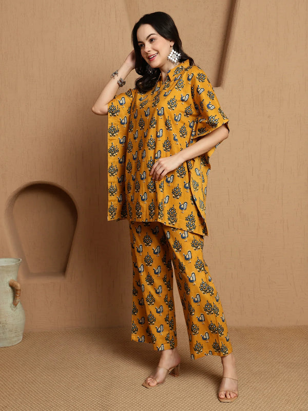 Abstract Printed Pure Cotton Tunic & Trousers Co-ord Set - BANDIA