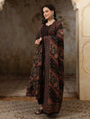 Inaya Black Floral Bead & Stone Work Cotton Anarkali Kurta Set with Dupatta