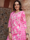 Ethnic Motifs Printed Sequined Pure Cotton Kurta with Trousers & Dupatta