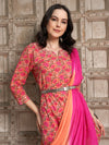 Floral Printed Gotta Patti Pure Cotton Straight Kurta with Trousers & Dupatta