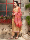 Printed Pure Cotton Straight Kurta With Trouser & Dupatta
