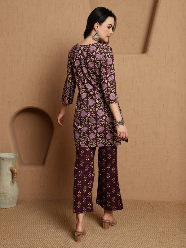 Tavisa Dark Brown Pure Cotton Co-ord Set