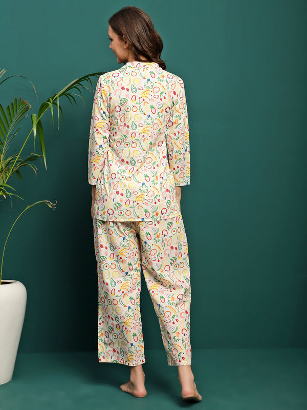 Citrus Bloom Fruit Printed Co-Ord Set