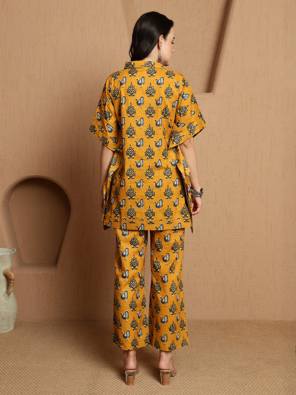 Abstract Printed Pure Cotton Tunic & Trousers Co-ord Set