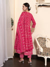 Printed & Embroidered Pure Cotton A-Line Kurta With Trouser & Dupatta