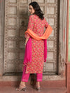 Floral Printed Gotta Patti Pure Cotton Straight Kurta with Trousers & Dupatta