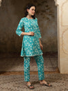 Aarini Printed Pure Cotton Tunic & Trousers Co-ord Set